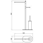 Стойка в ванную комнату Timo Saona 13085/18 черное золото