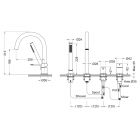 Врезной смеситель для ванны с душем Timo Saona 2320/17Y золото матовое