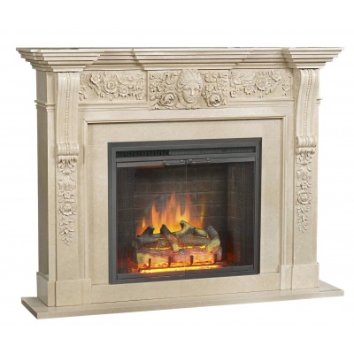 Каминный портал Real Flame Louis из мрамора Egiptian Beige - купить по специальной цене в интернет-магазине "Уют в доме"