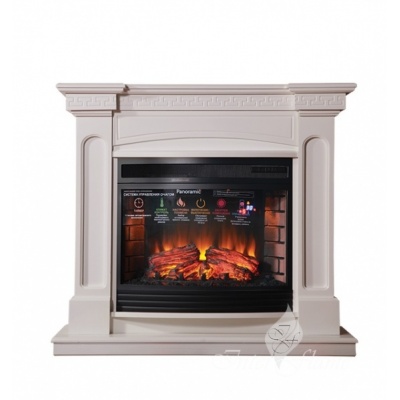 Камин для дома и дачи InterFlame Madeya с очагом Panoramic 25 LED FX (белый, бежевый, бежевый с патиной) - купить по специальной цене в интернет-магазине "Уют в доме"