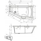 Асимметричная акриловая ванна Riho Geta 160 L