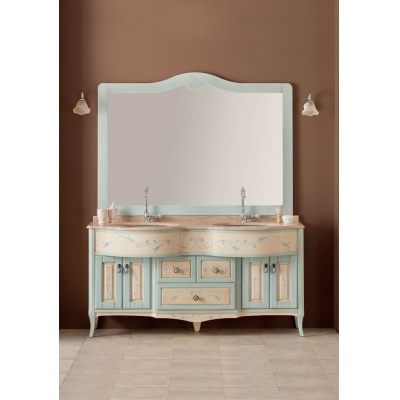 Тумба с раковиной Cezares DIAMANTE 160 Decorato Celeste Crema - купить по специальной цене в интернет-магазине "Уют в доме"