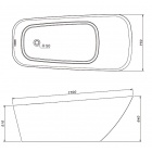 Прямоугольная акриловая ванна Gemy G9218