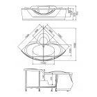 Угловая ванна премиум-класса Gemy G9025-II K