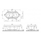 Асимметричная акриловая ванна Vitra Comfort 200x90