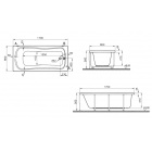 Прямоугольная акриловая ванна Vitra Comfort 170X80, Aqua Soft с гидромассажем