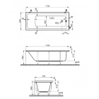 Прямоугольная акриловая ванна Vitra Neon 170x70 Aqua Soft Easy Chrome с гидромассажем
