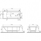 Прямоугольная акриловая ванна Vitra Neon 175x75