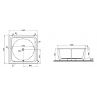 Прямоугольная акриловая ванна Vitra T4 Pool 160x160