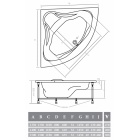 Ванна акриловая Alpen Rumina 135x135
