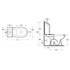 Унитаз-моноблок (чаша) Azzurra Novecento, слив в пол