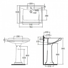 Раковина со спинкой Azzurra Giunone 76х59.5 см