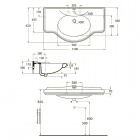 Раковина со спинкой Azzurra Jubilaeum 112х62 см