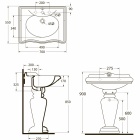 Раковина со спинкой Azzurra Jubilaeum 70х55 см