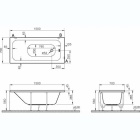 Прямоугольная акриловая ванна Vitra Balance 150х70