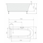 Прямоугольная акриловая ванна Alpen Lisa 170x70 см