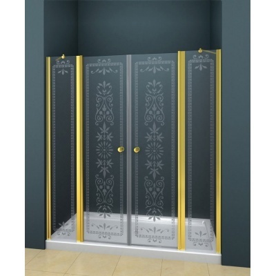 Душевая дверь Cezares ROYAL PALACE-B-22-200-CP-G золото - купить по специальной цене в интернет-магазине "Уют в доме"