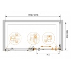 Душевой уголок Cezares STYLUS-M-AH-1-120/80-C-Cr