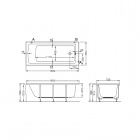 Прямоугольная акриловая ванна Vitra Neon 160x70