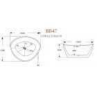 Асимметричная акриловая ванна BelBagno Bb47