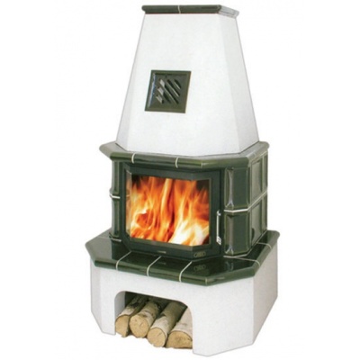 Печь-камин для дома и дачи ABX Estonie 6 зеленая - купить по специальной цене в интернет-магазине "Уют в доме"