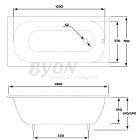 Прямоугольная чугунная ванна Byon 13 140х70 см