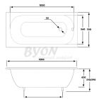 Прямоугольная чугунная ванна Byon 13 120х70 см