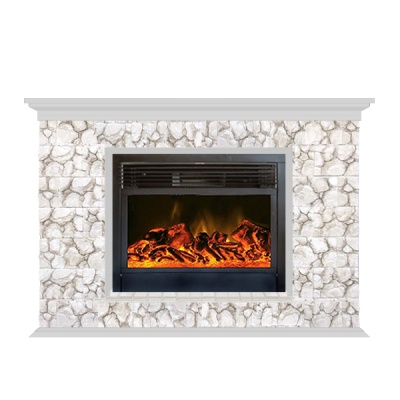 Камин для дома и дачи Glenrich Пафос 28 Карелия беленый дуб - купить по специальной цене в интернет-магазине "Уют в доме"