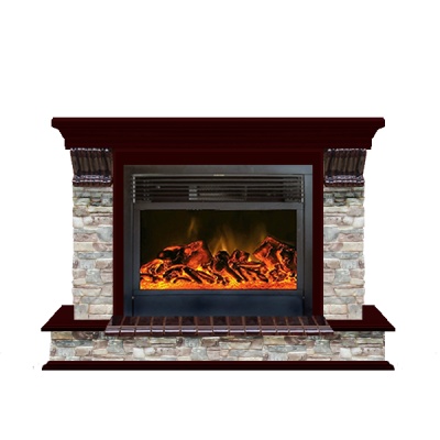 Камин для дома и дачи Glenrich Панорама 28 Грот цветной красное дерево - купить по специальной цене в интернет-магазине "Уют в доме"