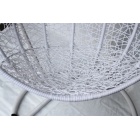 Плетеное кресло-качели Kvimol КМ-0031 среднее (белое с голубыми подушками)