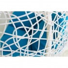 Плетеное кресло-качели Kvimol КМ-0031 среднее (белое с голубыми подушками)