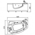Асимметричная ванна с окном Appollo AT-9050L