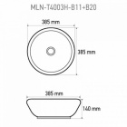 Круглый керамический умывальник Melana T4003H-B11+B20 зелено-белый
