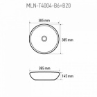 Круглый керамический умывальник Melana T4004-B6+B20 желто-белый
