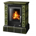 Керамическая печь-камин ABX HELVETIA KPI кафельный цоколь (зеленая)