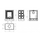 Керамическая печь-камин ABX HELVETIA KPI кафельный цоколь (зеленая)