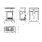 Печь-камин с теплообменником ABX BRITANIA KI (6,9кВт в воду) белый цоколь