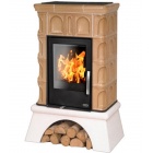 Печь-камин с теплообменником ABX BRITANIA KI (6,9кВт в воду) белый цоколь