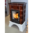 Печь-камин с теплообменником ABX BRITANIA KI (6,9кВт в воду) белый цоколь