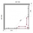Душевая кабина с задними стенками BelBagno UNO-CAB-A-2-90-C-Cr-TOP