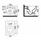 Унитаз подвесной с биде (чаша) Creavit Free FE320.F0000 cappucino