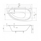 Ванна асимметричная Besco Mini 150x70 P