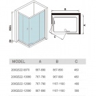 Душевое стеклянное ограждение WeltWasser WW 200QS22-10080