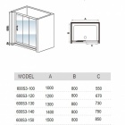 Стеклянные двери для душевой WeltWasser WW 600S3-150