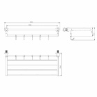 Полка для полотенец с крючками Melana AISI 304 сатин MLN-S2221