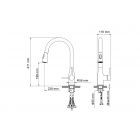 Смеситель для кухни с выдвижной лейкой Timo Saona 2336/03FL черный