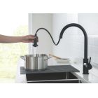 Смеситель для кухни с выдвижной лейкой Timo Saona 2316/03FL черный