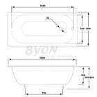 Чугунная ванна Byon 13M 180x80 см