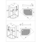 Кабина душевая Esbano ES-115 CR левый