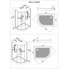Кабина душевая с подсветкой Esbano ES-L 115 СR правый